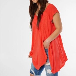 NWOT Free People Top Keep It Casual Coral
